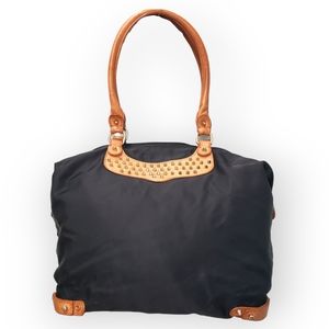 Rebecca Minkoff Black Tote Nylon Studded Leather